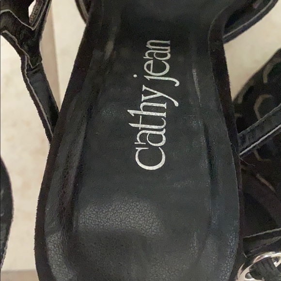 Black Faux Suede Heels - Picture 3 of 3